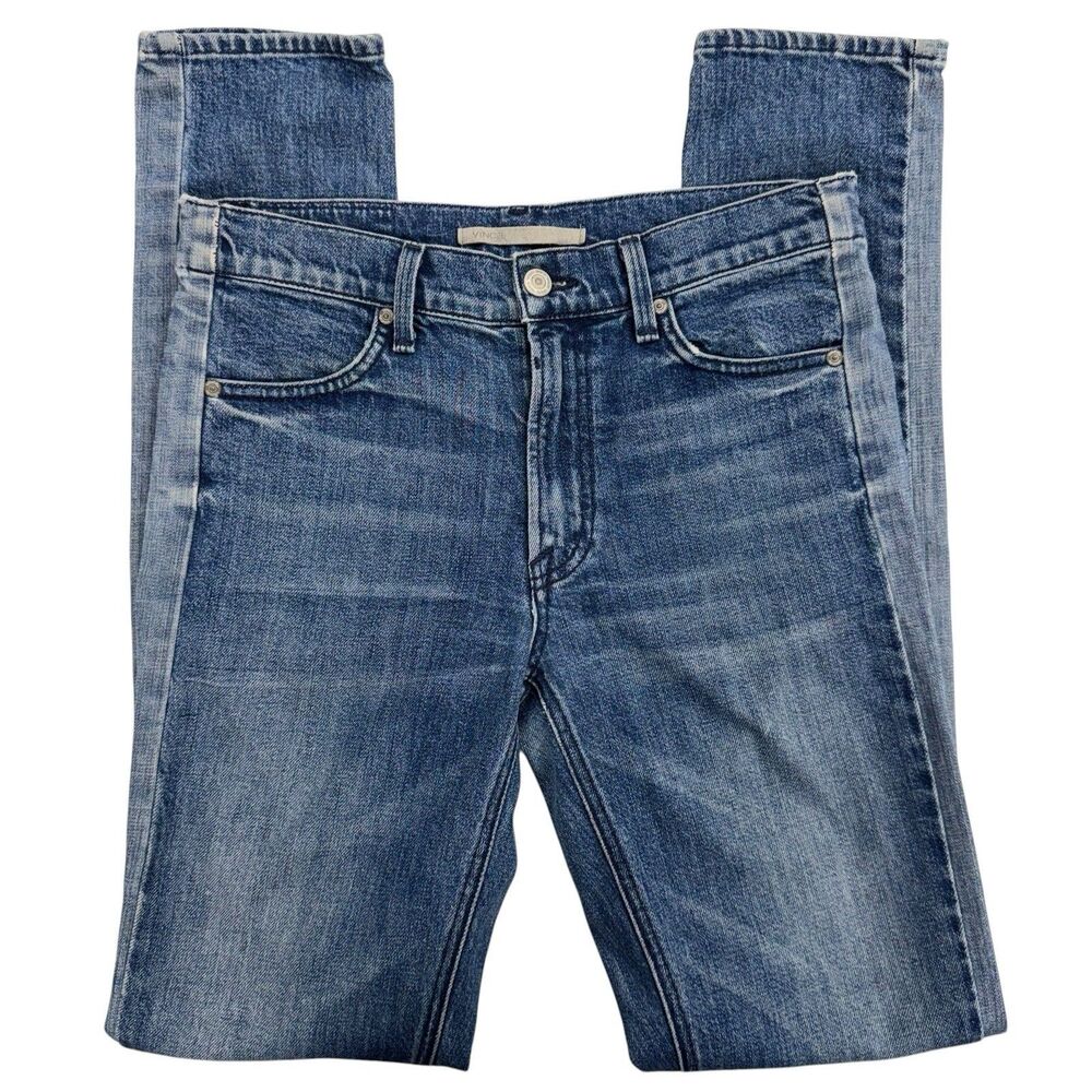 Vince Women's Size 27 Denim Skinny Jeans Medium Wash Mid Rise‎ No Back Pockets